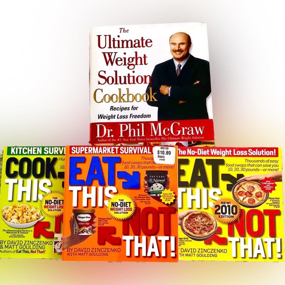 4 Weight Loss Cookbooks. Phil McGraw Weight Solution + 3 Eat This Not That Books